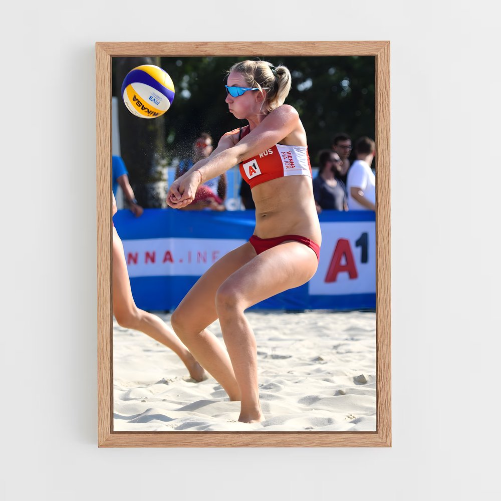 Poster Volleyball ensoleillé – affiche Beach-volley (vue 4)
